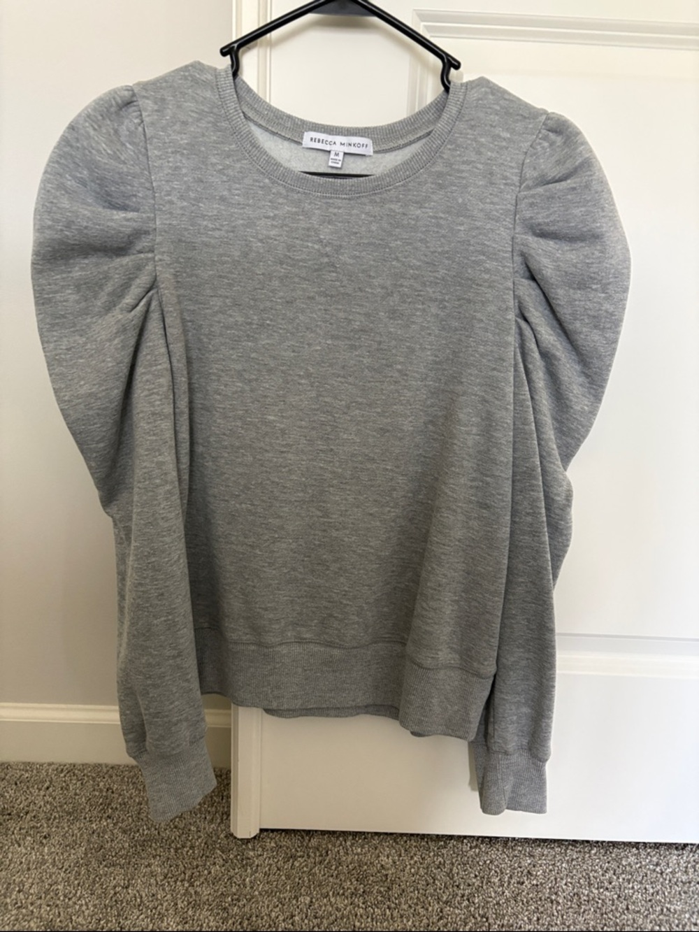 Rebecca Minkoff Heather Gray Puff-Sleeve Sweatshirt